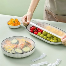 100Pcs Kitchen Household Food Grade Disposable Fresh Keeping Bag Elastic Food Du - $8.79
