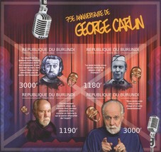George Carlin Comedy Imperforated Sov. Sheet of 4 Stamps MNH - $15.52