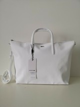 NWT LACOSTE White Shoulder Strap Shopping Bag Purse Handbag Large NF1889PO - $106.69