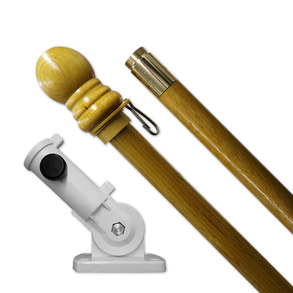 Pink Ribbon Applique Decorative Pole Bracket House Flag Set HS115045