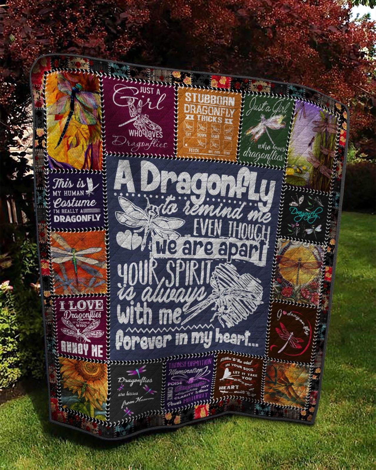 Dragonfly Quilt blanket, Fleece Blanket Fast Shipping Quilts