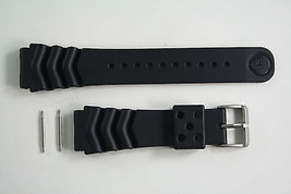 Black Rubber Heavy Watch Band Strap For SEIKO Divers Wave style with 2 p... - $16.95