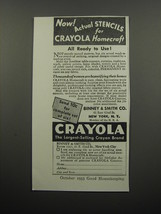 1933 Binney & Smith Crayola Crayons Ad - Now actual stencils for Crayola  - $14.99