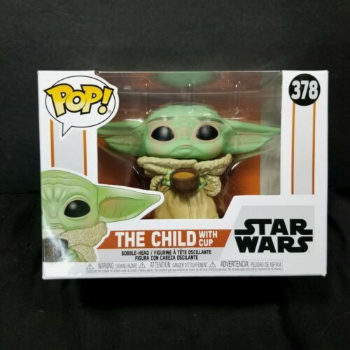 Star Wars Funko POP 378 The Child Baby Yoda Grogu with Cup Mandalorian NEW