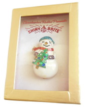 Frosty Snowman Ladies Christmas Brooch Shiny Brite Christopher Radko Pin... - $11.95