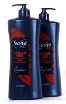 2 Ct Suave Men 28 Oz Energizing Sport All Day Fresh Scent Body & Face Wash