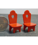 1 Set Dollhouse Miniature Plastic Red Chairs 1:12 or 1:24 inch scale - DL - $24.00