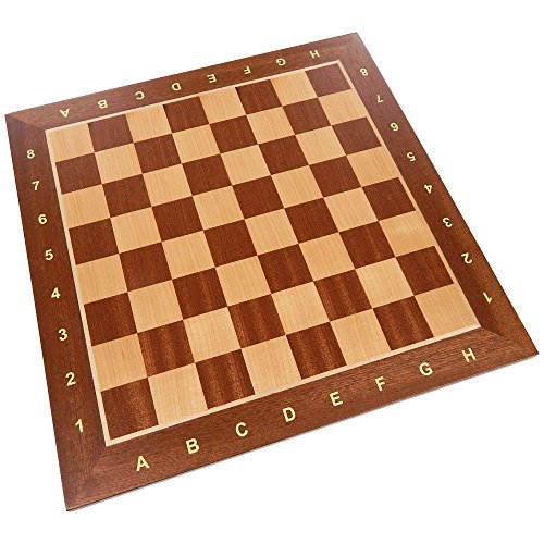 Requa Chess Board with Inlaid Wood and Ranks and Files Numbers and