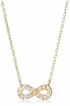 Dolce Vetra Gold P Sterling Silver Cubic Zirconia Crystal Pave Eternity Necklace image 1