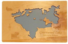 Greenwood Lake, MN - Laser Cut Wood Map - $86.50+