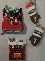 Santa Sleigh Fireplace Mitten Xmas Stocking Tree Skirt Place Mat Crochet Pattern - $11.99