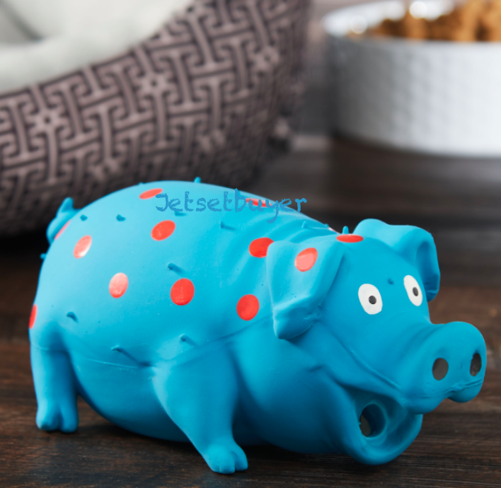 Vibrant Life Latex Polka Dot Pig Grunt Dog Toy Toys