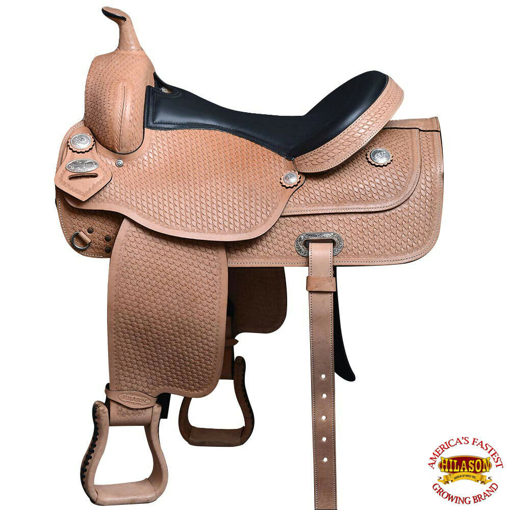 Hilason Western American Leather Draft Horse Saddle Trail Pleasure U
