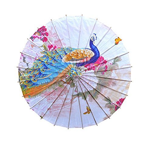 George Jimmy Non-Waterproof Handmade Chinese Oil Paper Umbrella,100cm Peacock