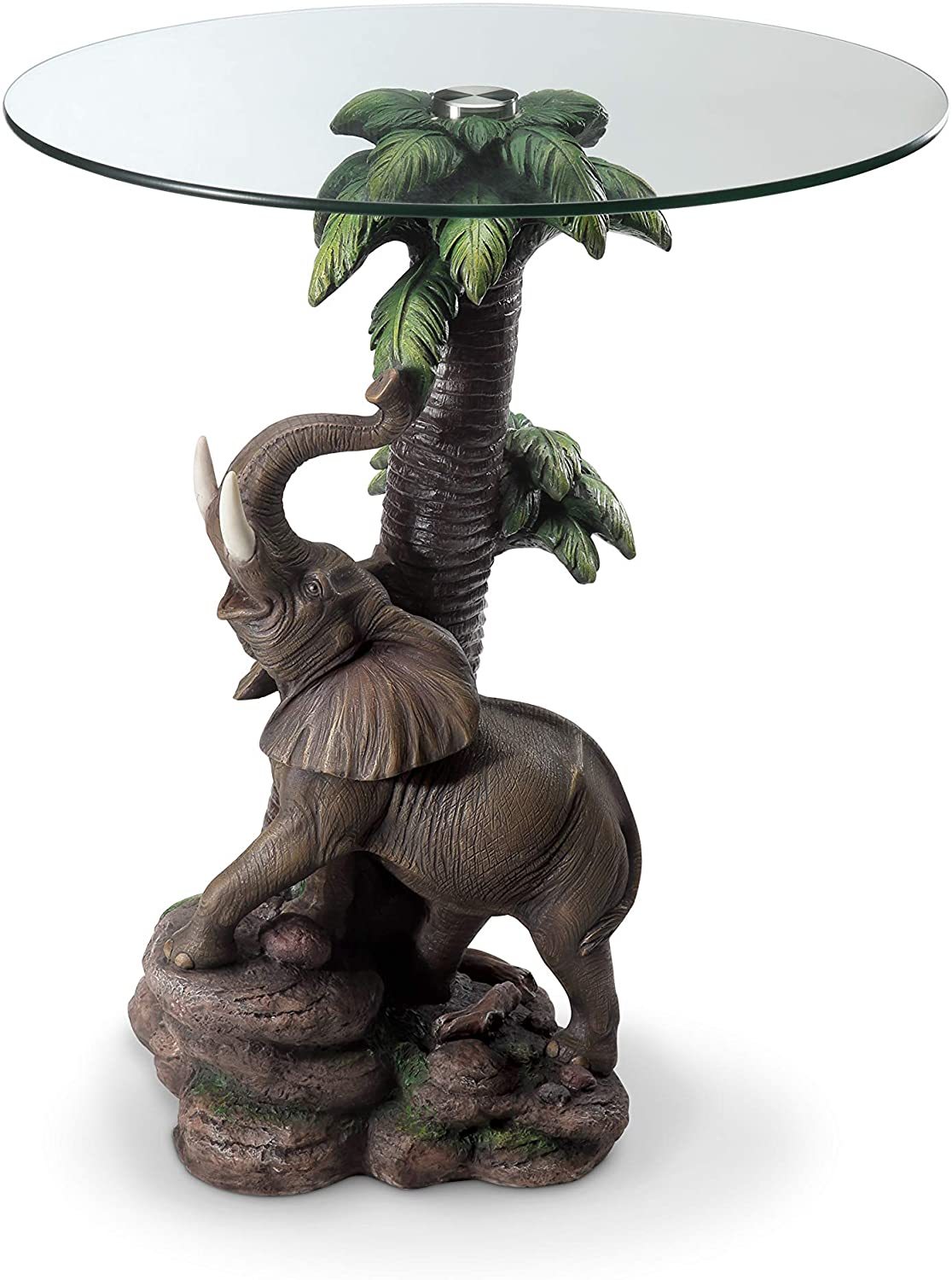 Glass Top Elephant Round End Coffee Table And 50 Similar Items