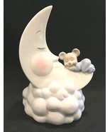 Vintage Disney Mouse Sleeping On The Moon Ceramic Figurine 6-3/4&quot; - $29.99