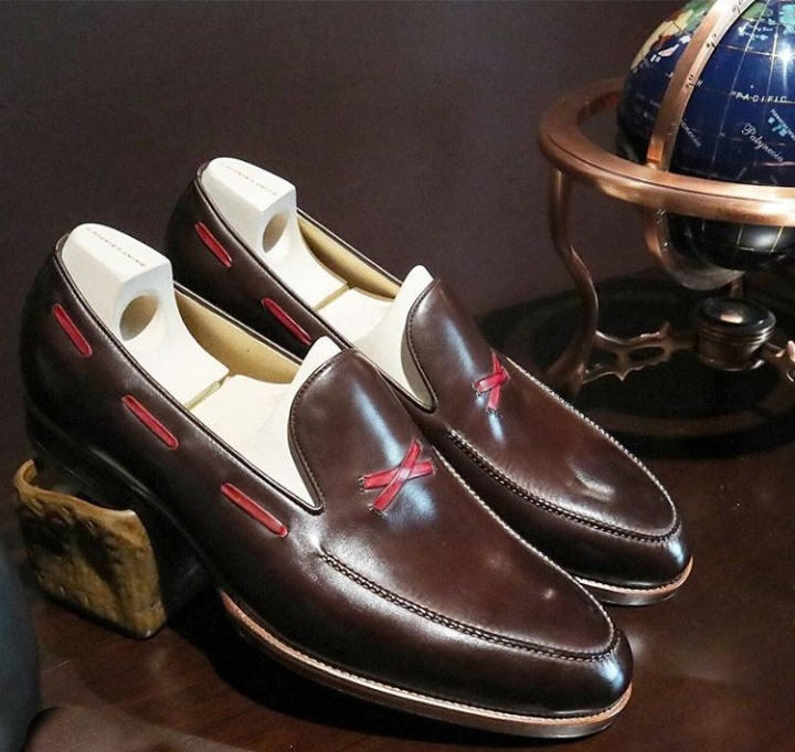 New Handmade Men's Classic Shoes, Men's Chocolate Brown Leather Loafer Fashion S