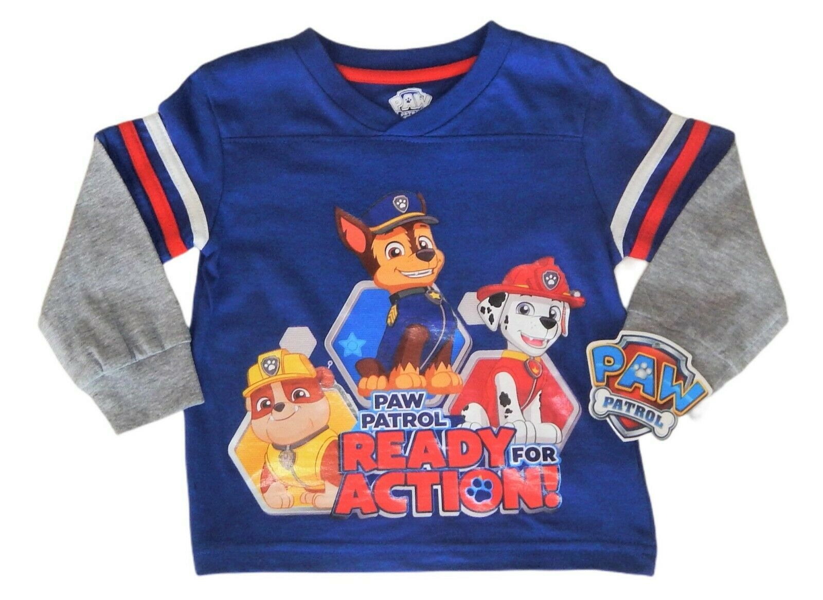 PAW PATROL CHASE MARSHALL Long-Sleeve Shirt Mock-Layer Tee NWT Size 2T or 3T - $10.32