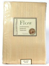 Benson Mills Flow 60" X 120" Oblong Ivory Contemporary Spill proof Tablecloth 