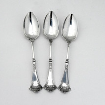 Crown Dessert Oval Soup Spoons Set Rogers Bros Sterling Silver 1885 Mono - $345.72
