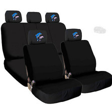 For Jeep New Black Cloth Dolphin Logo Front and Rear Car Seat Covers - $36.59