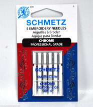 Schmetz Chrome Embroidery Needle 5 ct, Size 90/14 - $7.16