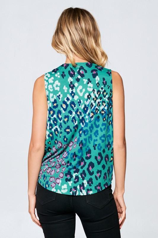 SLEEVELESS ANIMAL PRINT TOP Tops