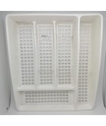 VTG Deka Plastic Tray Caddy Organizer Kitchen Utensils Flatware WHITE 60s 70s - $18.95