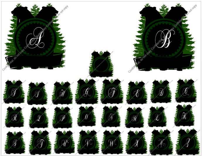27 Black Bear Monograms for Home Décor & Bags - PNG and JPG - For Cricut and Ste