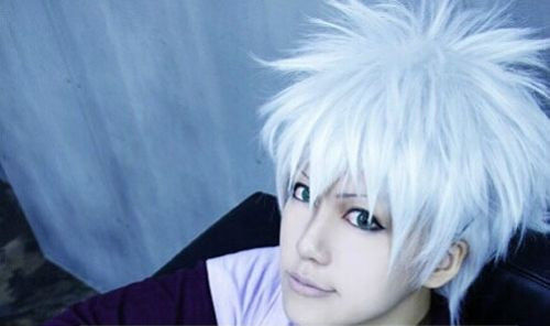 For Cosplay HunterXHunter Killua Zoldyck Silver White Costume Wig