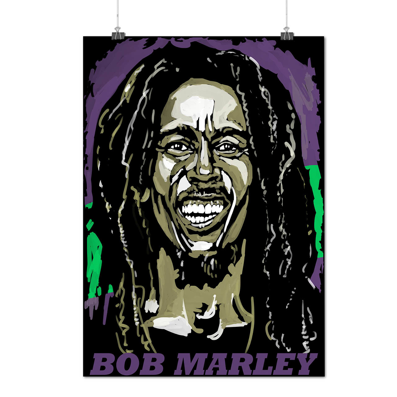 Marley Rastaman Celebrity Scary Face Matte Glossy Poster A0 A1 A2 A3 A4 