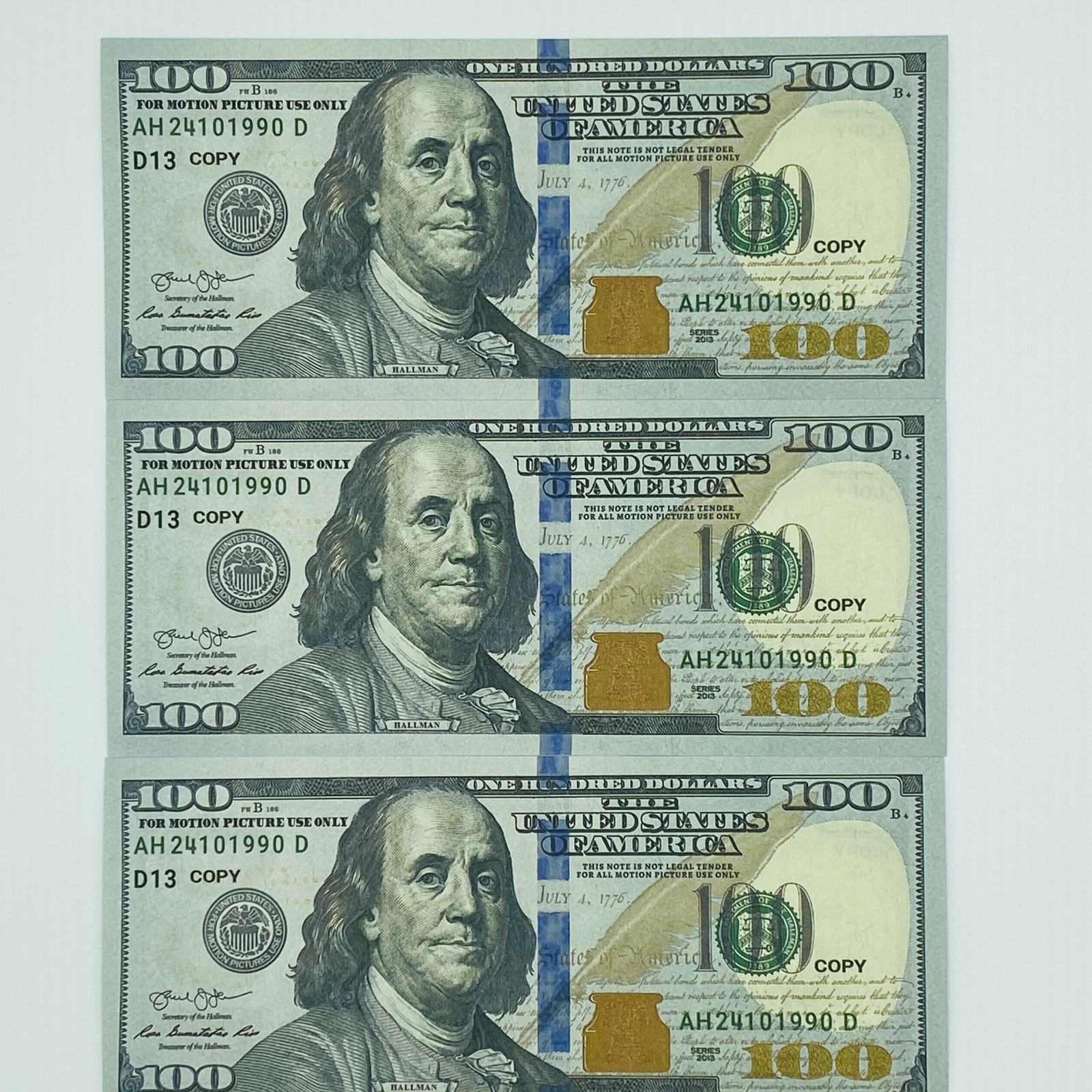 200 Pcs $100 Full Print Double sided Prop Dollar Cash Fake Movie ...