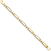 Men&#39;s 14K Two Tone Peg Link Bracelet - $760.99