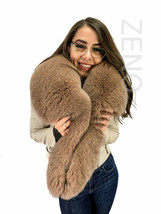 Fox Fur Boa 63' (160cm) Saga Furs Light Brown Fur Collar Big And Royal Scarf image 1