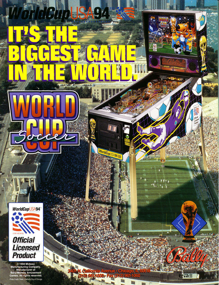 World Cup Soccer Pinball FLYER Original 1994 NOS Fifa Game Artwork ...
