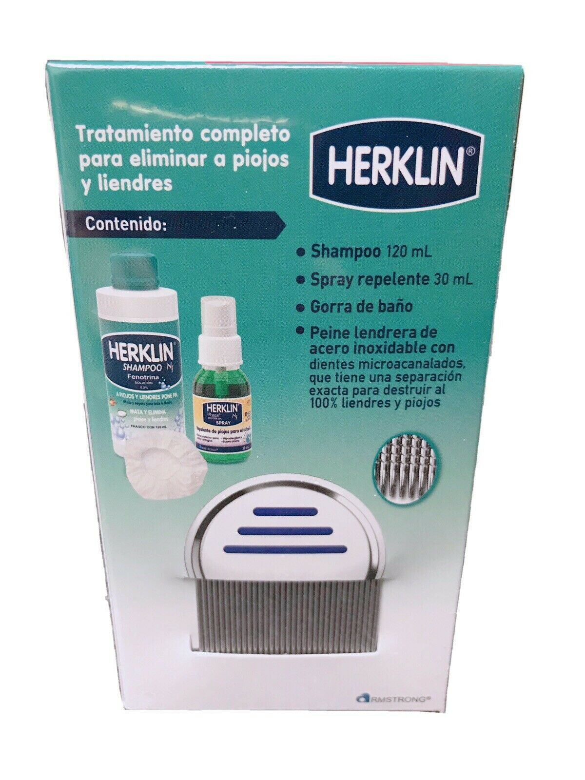 HERKLIN COMPLETE SET Mata piojos Y Liendres Kills Lice Eggs Shampoo