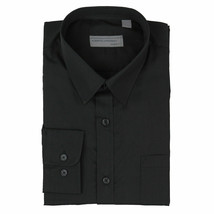 Alberto Cardinali Men's Tailored Fit Long Sleeve Black Dress Shirt w/ Defect M