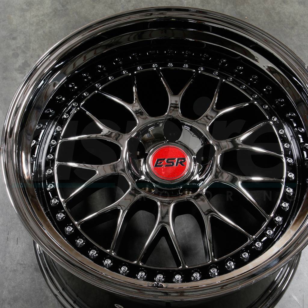 18x10.5 ESR SR01 SR1 5x120 22 Black Chrome Wheels New Set(4) - Wheels