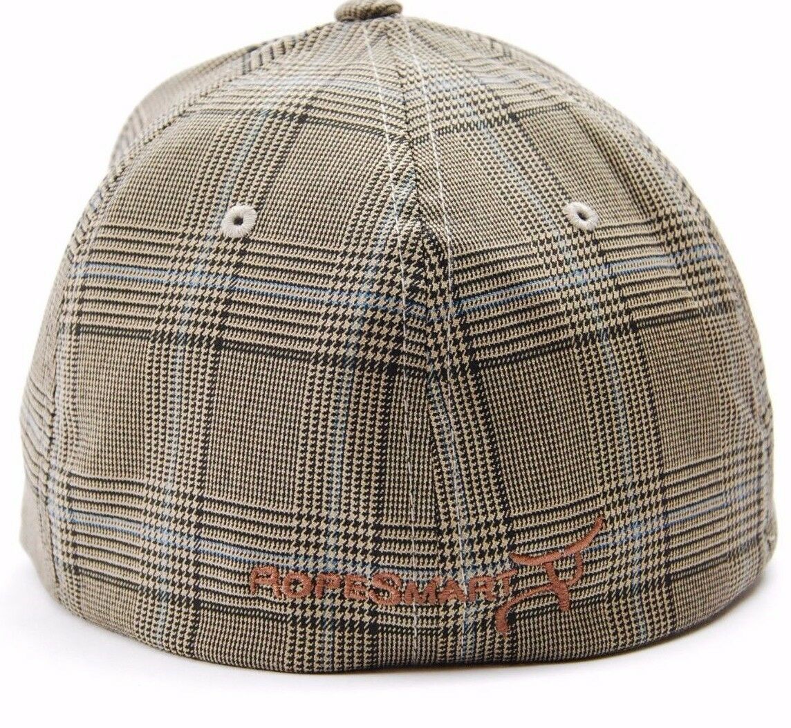 Ropesmart Brown Plaid Logo Flex Fit Cap Hat S/M & L/XL Hats