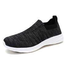 DREAM PAIRS Women's Black Grey Slip on Walking Shoes 171114-W Size 10 M ...