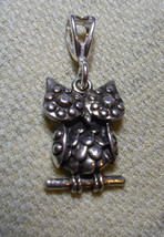925 Sterling Silver Owl / Bird Hallmarked Pendant 1 1/4 - $30.86