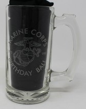 USMC Marine Corps 1997 Birthday Ball 1st Division Glass Etched Mug 5.5" Tall - $19.34
