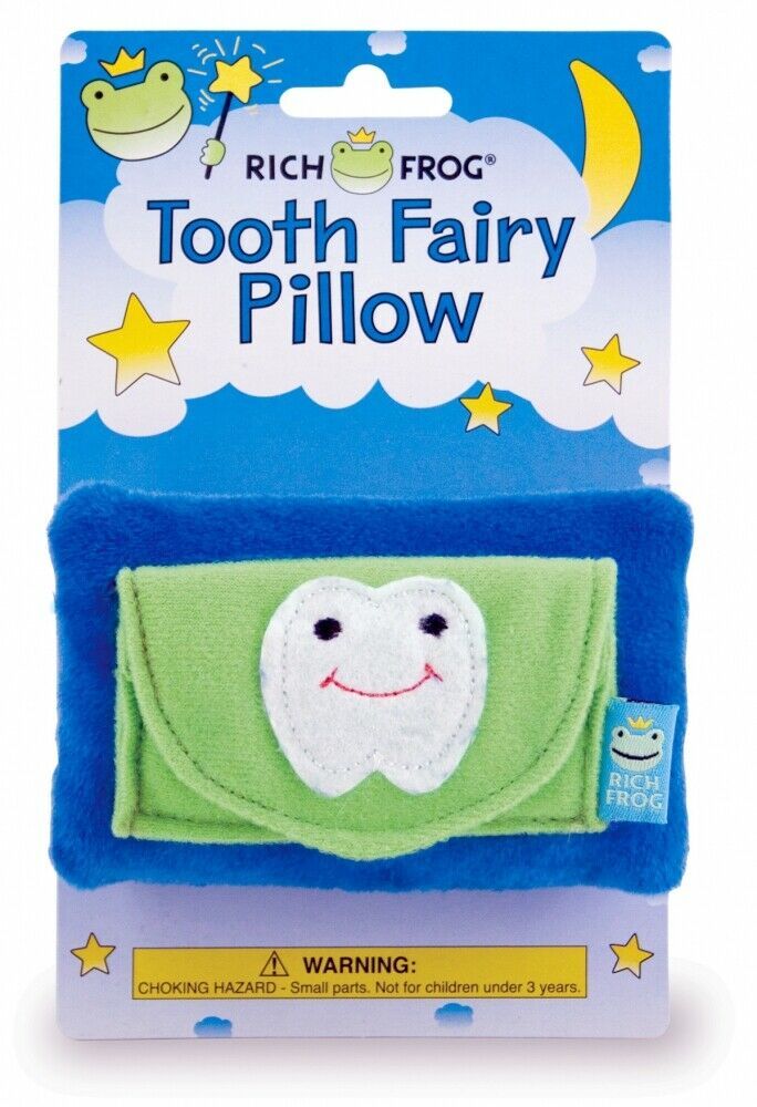 Rich Frog Boy Tooth Tooth Fairy Pillow and Tooth Keepsake, Blue - 4 NEW