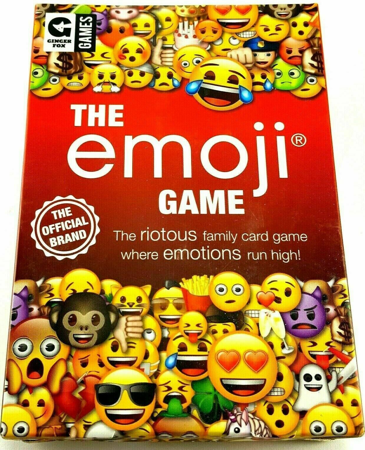 The Emoji Game Card Game Ginger Fox Games emotions run high official brand Movie