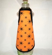 Black Stars On Orange Fabric / Halloween - Dish Soap Bottle Apron - $5.93