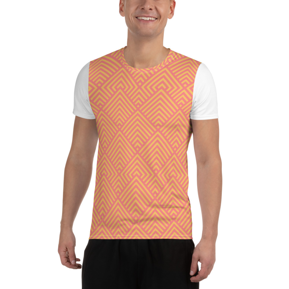Peach All-Over Print Men's Athletic T-shirt - T-Shirts