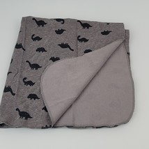 Gerber Gray Dino Dinosaur Cotton Flannel Baby Boy Blanket Receiving Swaddle - $34.64