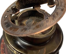 Brass Drum Sundial Compass with Leather CASE - Vintage Retro - Antique Replica P