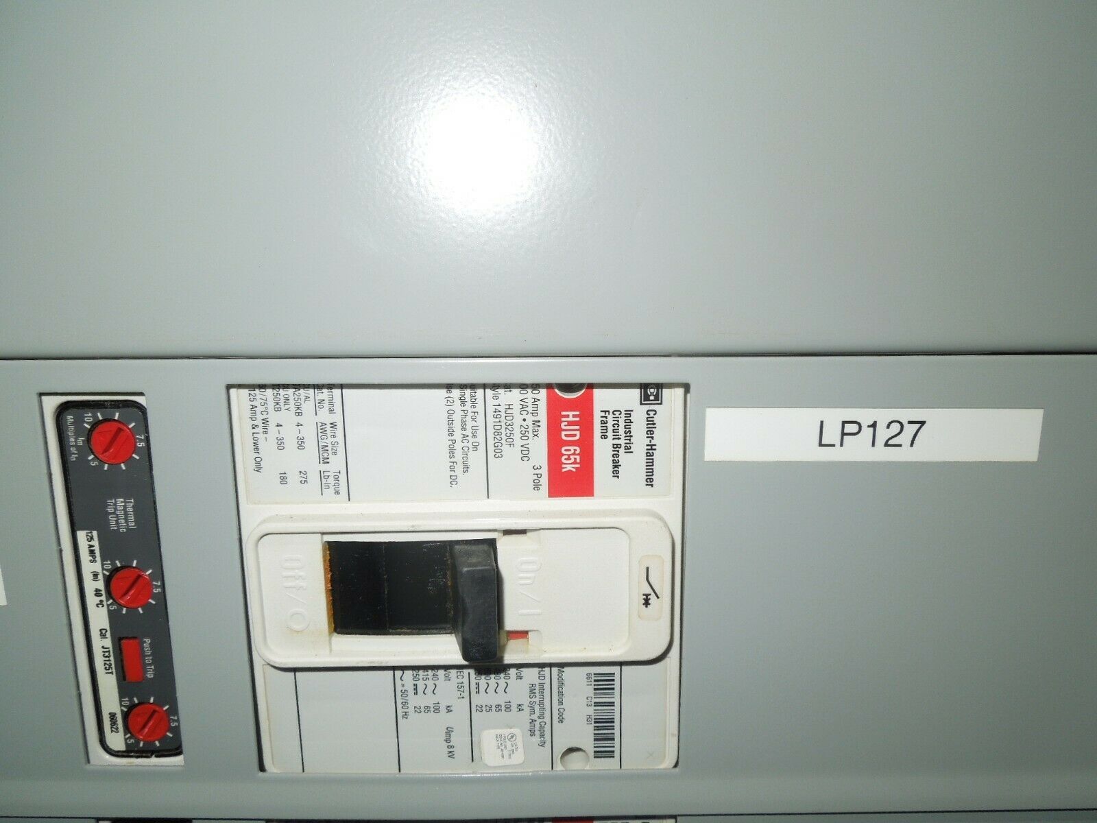 Eaton Pow-R-Line C PRL4 Panelboard 1200A 3ph 3w 480V MLO W/ Breaker ...