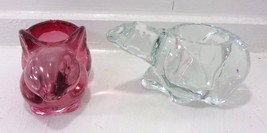 Polar Bear and Pink Rabbit Votive Candle Holders - $11.11